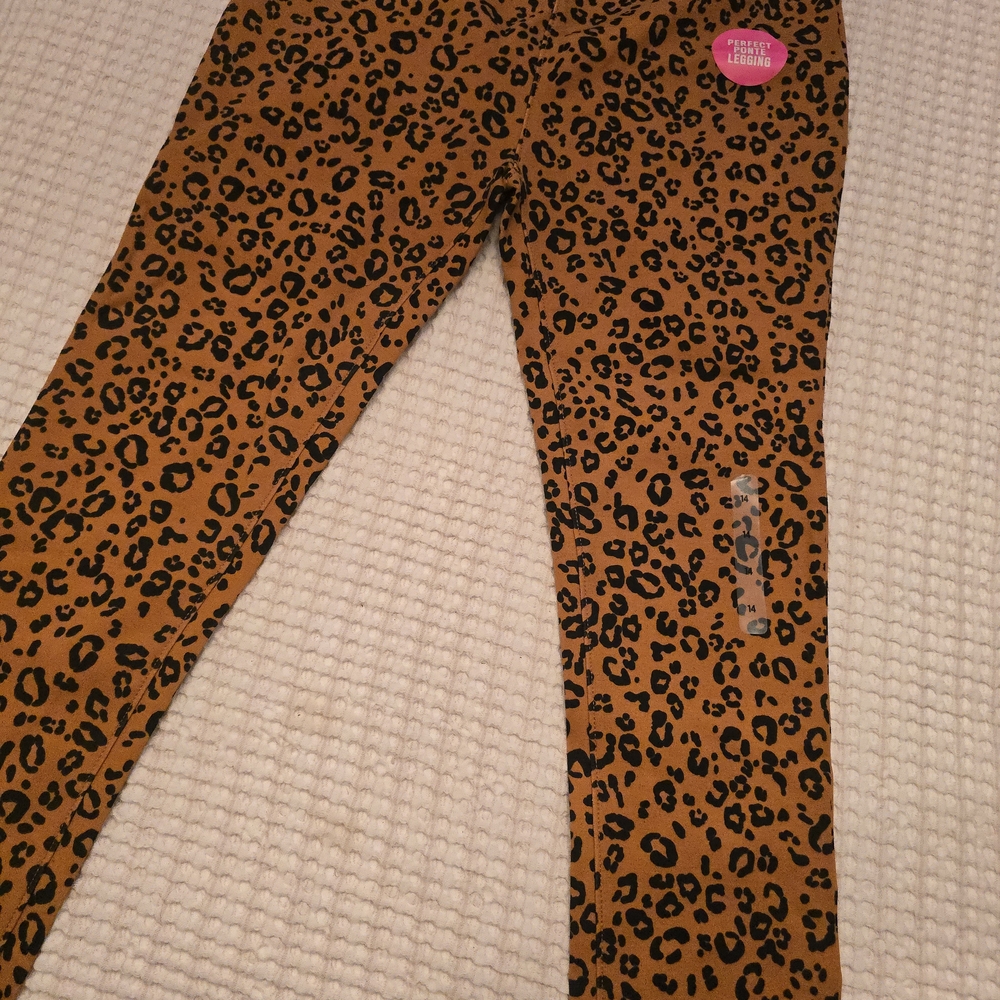 The Children's Place Brown Leopard Print Leggings Sz 14 New